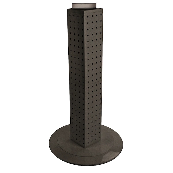 Azar Displays Four-sided 4"W x 24"H Pegboard Tower W/ Revolving 14.5" Base 700222-BLK - main